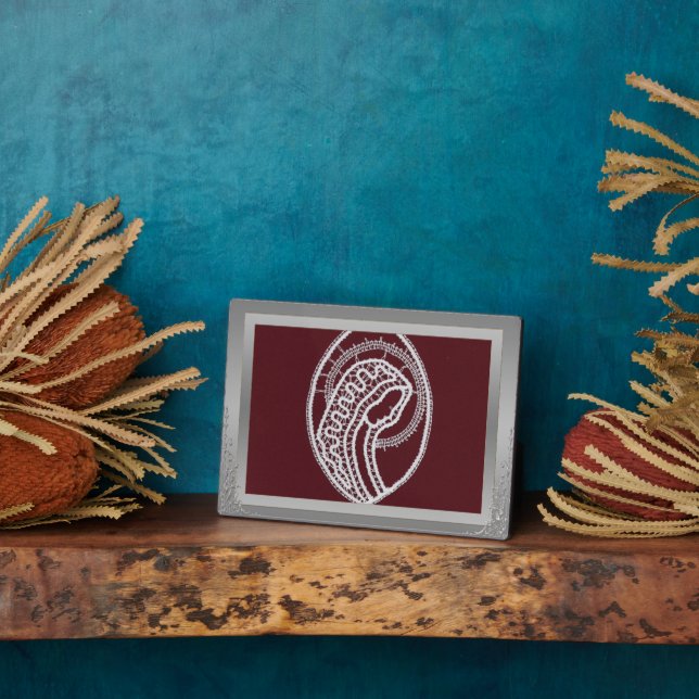 Plaque Photo S. Mary Elegant bordure argent cadre photo personn (Côté)