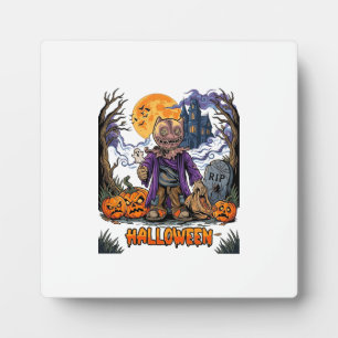 Plaque Photo Sac de bonbons épouvantail d'Halloween Citrouilles