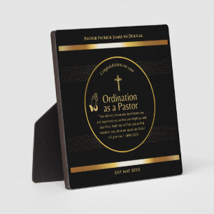 Plaque Photo Sacré Pasteur nouvellement ordonné Cadeau personna
