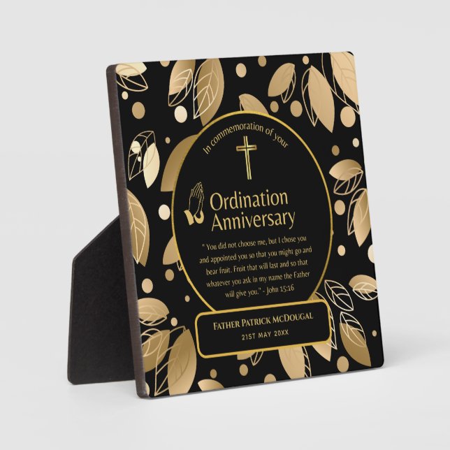 Plaque Photo Sacré Prêtre Cadeau Pasteur diacre Ordination pers (Recto)