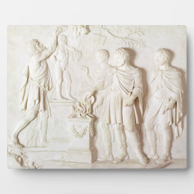 Plaque Photo Sacrifice to Hercules, c.1766 (marble) (Devant)