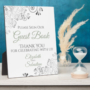 Plaque Photo Sage Green avec/ Frills Signer notre Mariage de li