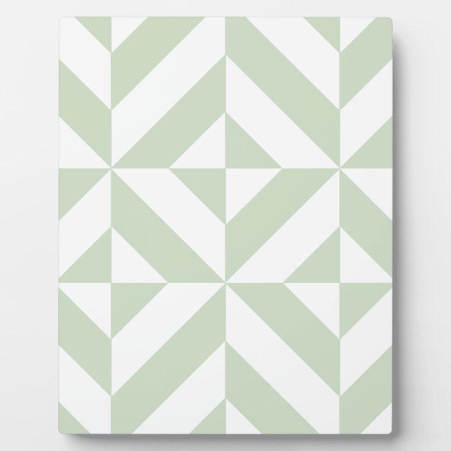 Plaque Photo Sage Green Geometric Deco Cube Pattern (Devant)