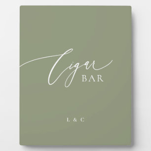 Plaque Photo Sage Green Premium Mariage Cigar Bar Sign