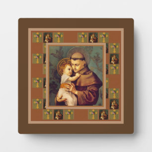 Plaque Photo Saint Antoine de Padoue avec Bébé Jésus