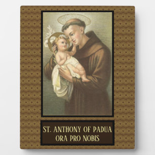 Plaque Photo Saint Antoine de Padoue avec Bébé Jésus