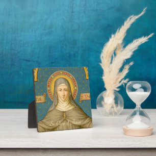 Plaque Photo Saint Clare d'Assise (SAU 027) Carré de 5,25 po x