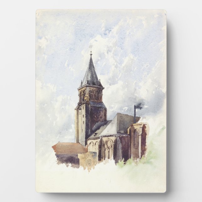 Plaque Photo Saint Germain des Prés Eglise Paris (Devant)