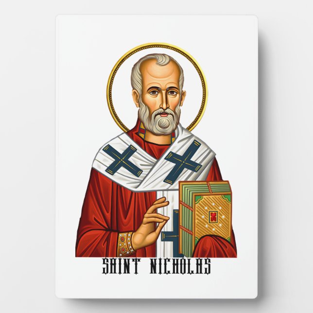 Plaque Photo Saint Nicolas saints orthodoxe serbe icône (Devant)