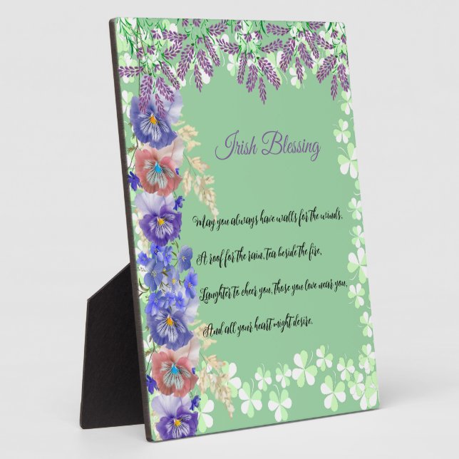 Plaque Photo Saint Patrick's Day Irlandais bénédiction Shamrock (Côté)