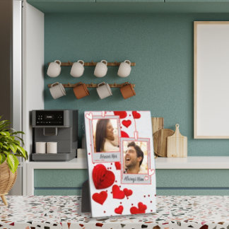 Plaque Photo Saint Valentin Amour Coeurs Couple Photo personnal