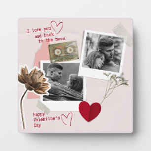 Plaque Photo Saint-Valentin cœur rouge noir et blanc couple amo