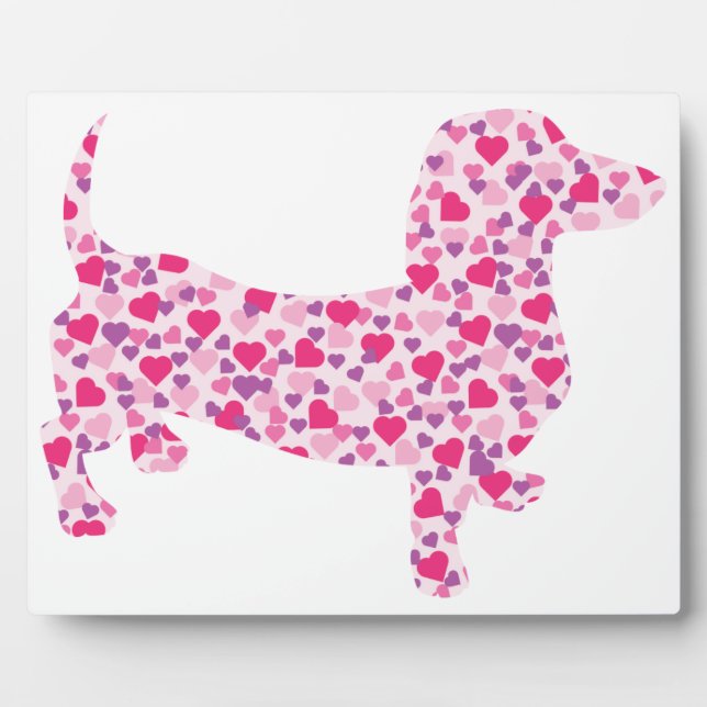 Plaque Photo Saint Valentin Dachshund (Devant)