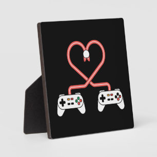 Plaque Photo Saint-Valentin de joueur vidéo avec cœur de manett
