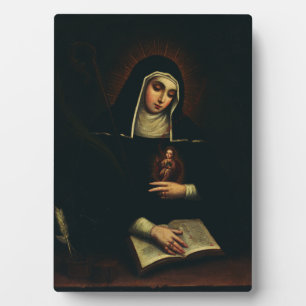 Plaque Photo Sainte Gertrude la Grande bénédictine allemande