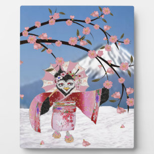 Plaque Photo Sakura Geisha Bird dans les fleurs de cerisiers de