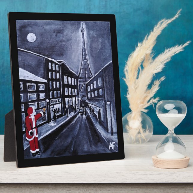 Plaque Photo Santa in Paris Painting by Alfred Fox (Côté)