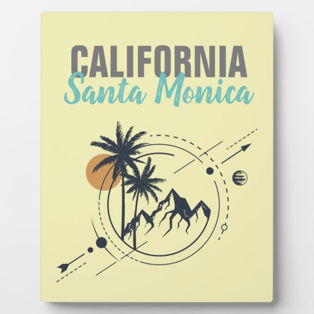 Plaque Photo Santa Monica Californie Geometric Palms (Devant)