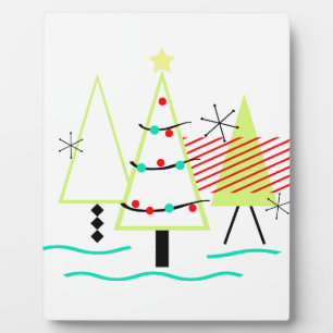 Plaque Photo sapins de noël rétro modernité du milieu du siècle