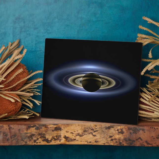 Plaque Photo Saturne éclipse le Soleil vu de l'orbiteur Cassini (Côté)