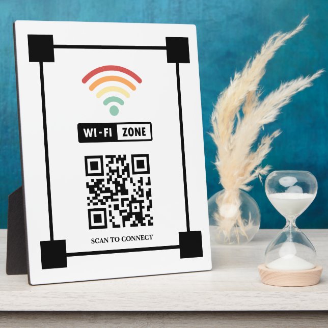 Plaque Photo Scanner pour connecter le code QR WifiZone (Côté)