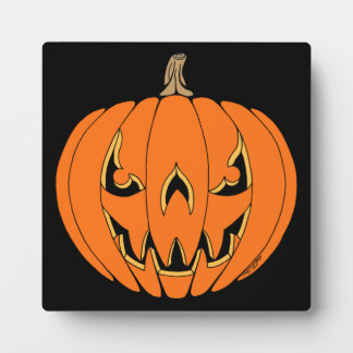 Plaque Photo Scary Jack-o'-Lantern Halloween Design