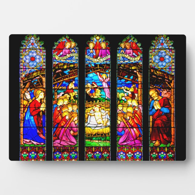 Plaque Photo Scène de la crèche en verre (Devant)