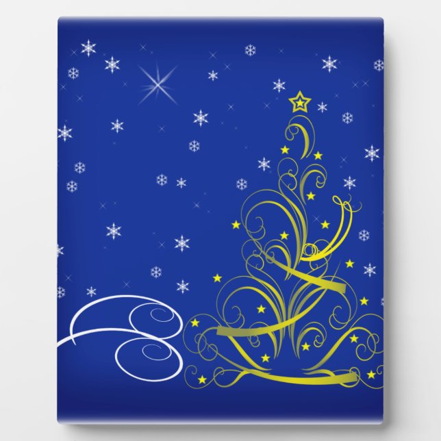 Plaque Photo Scène de Noël bleue (Devant)