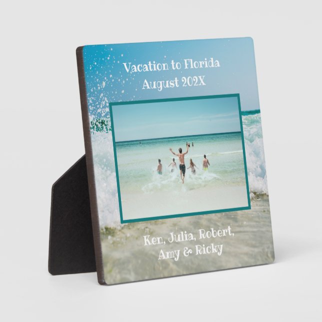 Plaque Photo Scène de plage de vacances de réunion de famille P (Recto)