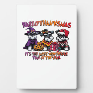 Plaque Photo Schnauzer Halloween Thanksgiving Christmas Classiq