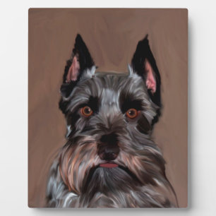 Plaque Photo Schnauzer Miniature peinture couleur de l'eau