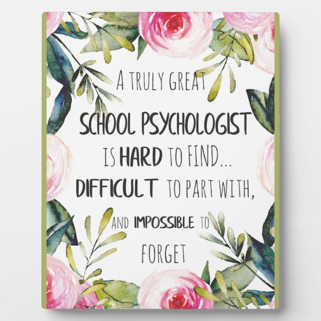 Plaque Photo School Psychologist Office decor Appreciation Gift (Devant)