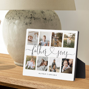 Plaque Photo Script cardiaque père fils   Collage de la grille 