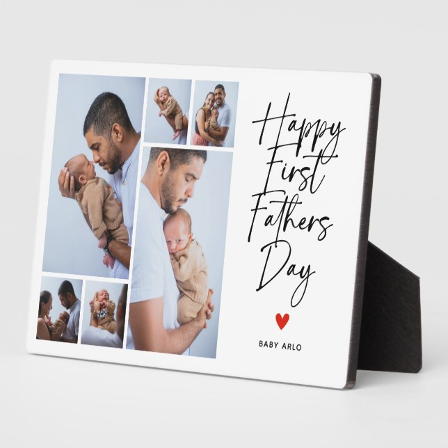 Plaque Photo Script First Father's Day Photo Collage Gift (Côté)