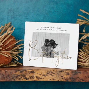 Plaque Photo script or une photo enregistrer la date fiançaille