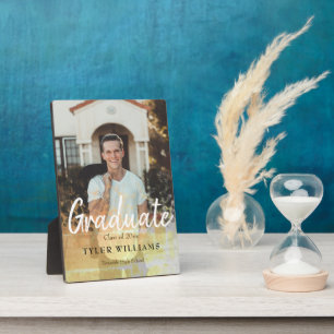 Plaque Photo Script photo personnalisé Golden Overlay