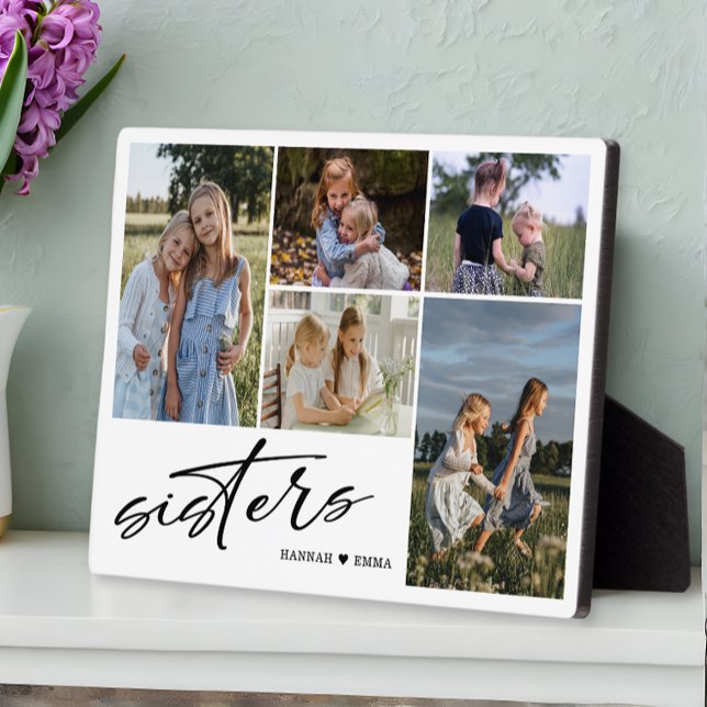 Plaque Photo Script Soeurs | Photo Collage de soeurs (Créateur téléchargé)