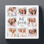 Plaque Photo Script tendance noir et blanc | Meilleures photos<br><div class="desc">Cette plaque en noir et blanc à la mode présente huit de vos photos préférées de vous et de votre bestie ! Les mots "meilleurs amis" apparaissent dans un script moderne noir, et il y a de la place pour ajouter le nom de vous et votre meilleur ami sur un...</div>