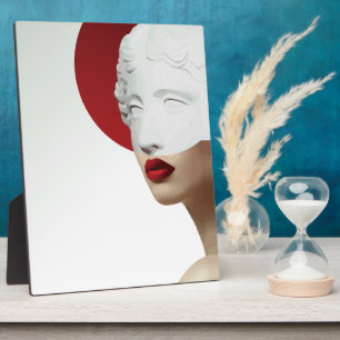 Plaque Photo Sculpture Classique Minimaliste Cercle Rouge Moder