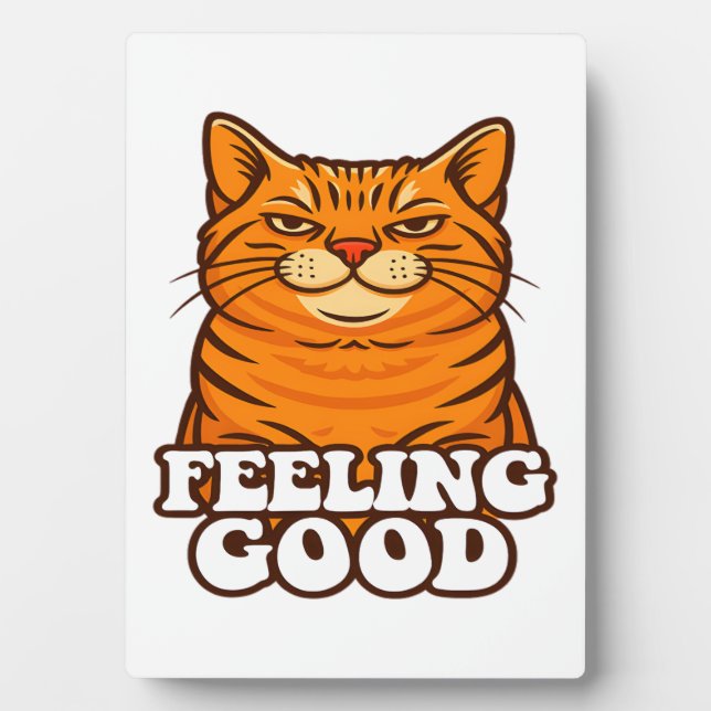Plaque Photo Se sentir bien chat cool (Devant)