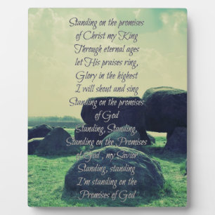 Plaque Photo Se tenir sur les promesses de Dieu Hymne chrétien