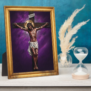 Plaque Photo Seigneur Jésus-Christ sur la Croix Dessin à la cra