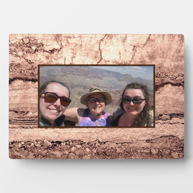 Plaque Photo Sépia beige brun moderne brûlé granit orange (Devant)