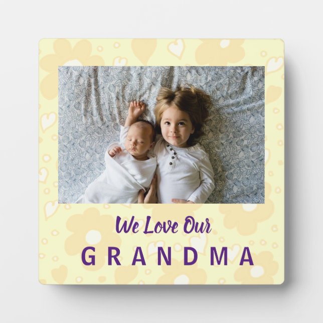 Plaque Photo Sepia Daisy Love Grand-mère (Devant)