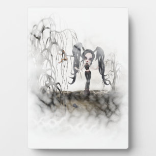 Plaque Photo Sepia Goth Girl Vignette