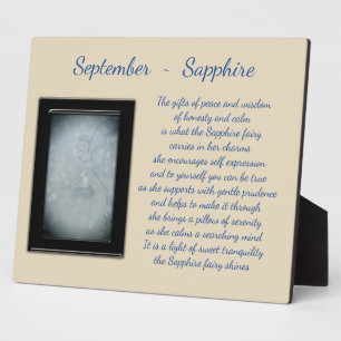 Plaque Photo Septembre Birthstone Sapphire