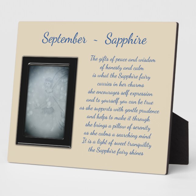Plaque Photo Septembre Birthstone Sapphire (Côté)
