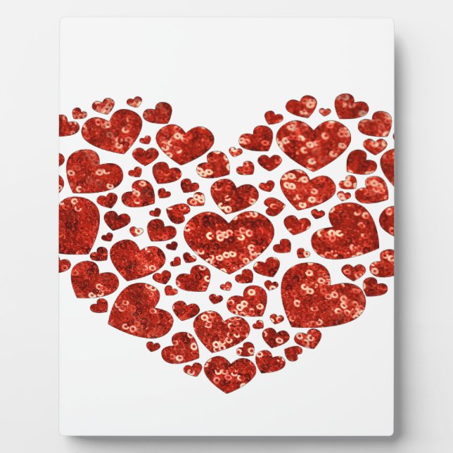 Plaque Photo sequin valentines day heart (Devant)