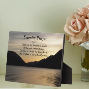 Plaque Photo Sérénité Prayer Lac Sunset Paysage