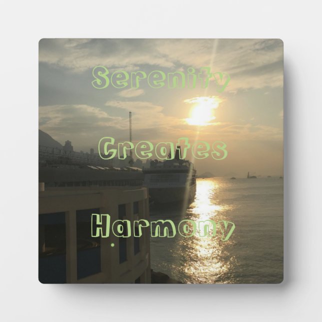 Plaque Photo Serenity Harmony Motivation Sun Glow Harbour (Devant)
